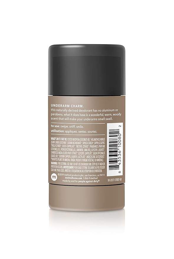 Method Mens Aluminum-Free Deodorant Cedar &amp Cypress 2.65 Ounce (Pack of 6)