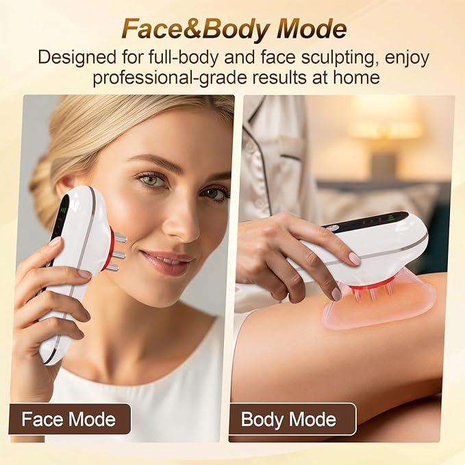 Body Sculpting Machine 3-in-1 Body Sculptor Red Light Therapy Electric Cupping Therapy Massager Lymphatic Drainage Massager Suitable for Belly Waist Arms Hip Legs and Face
