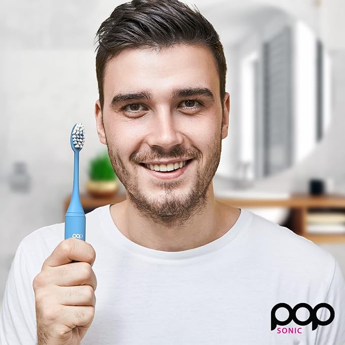 Pop Sonic Pro 2.0 Electric Toothbrush (White) Rechargeable Sonic Toothbrush with 45000 Vibrations Per Minute &amp 4 Cleaning Modes for Adults &amp Kids with Long Lasting Dupont Nylon Bristles