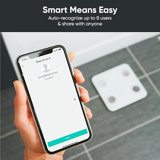 Wyze Scale S Scale for Body Weight Digital Bathroom Scale for Body Fat BMI Muscle Heart Rate Body Composition Analyzer with App Batteries Included Bluetooth 400 lb White