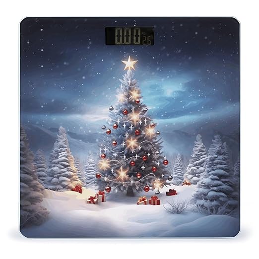 Christmas Trees Smart Scale for Body Weight Accurate Bathroom Scale with LED Display Digital Weight Scales Weighing Machine High Precision Scales for Bath Home