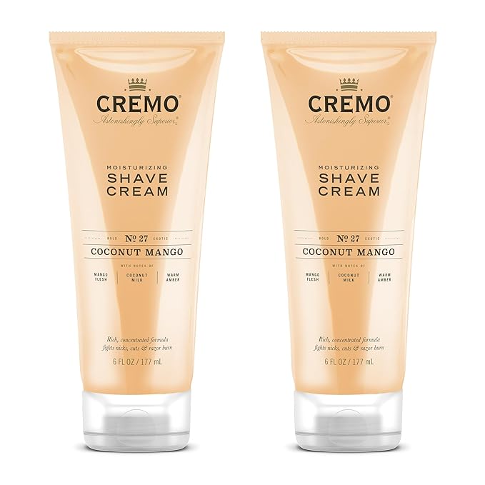 Cremo Coconut Mango Shave Cream for Women 2-Pack and Italian Bergamot Body Wash for Men 16 oz