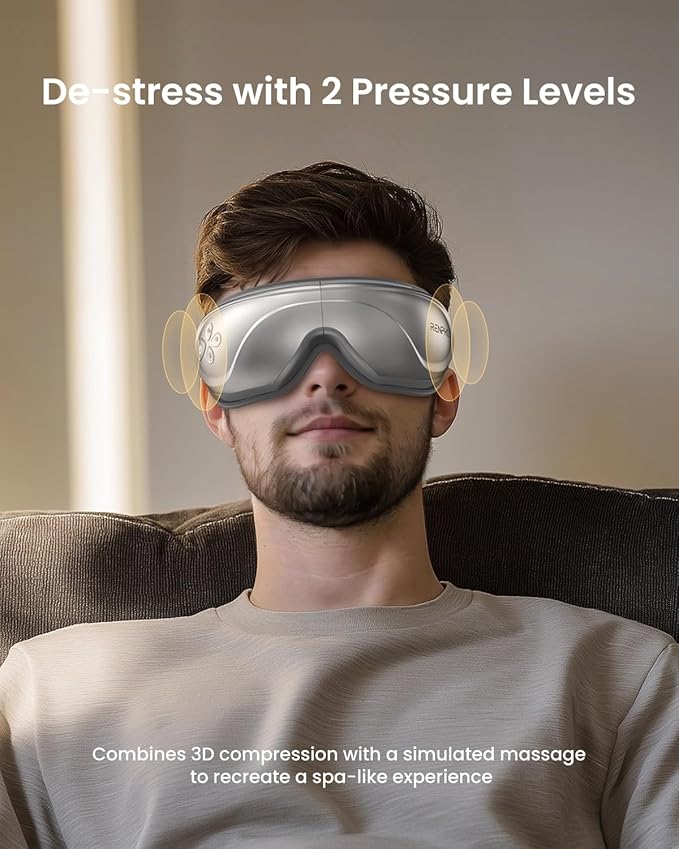RENPHO Eye Massager with Heat and Cooling Mothers Day Birthday Gifts for Mom Dad Women Men Heated Eye Mask for Migraine Relief Reduce Strain Improve Sleep Eyeris 2