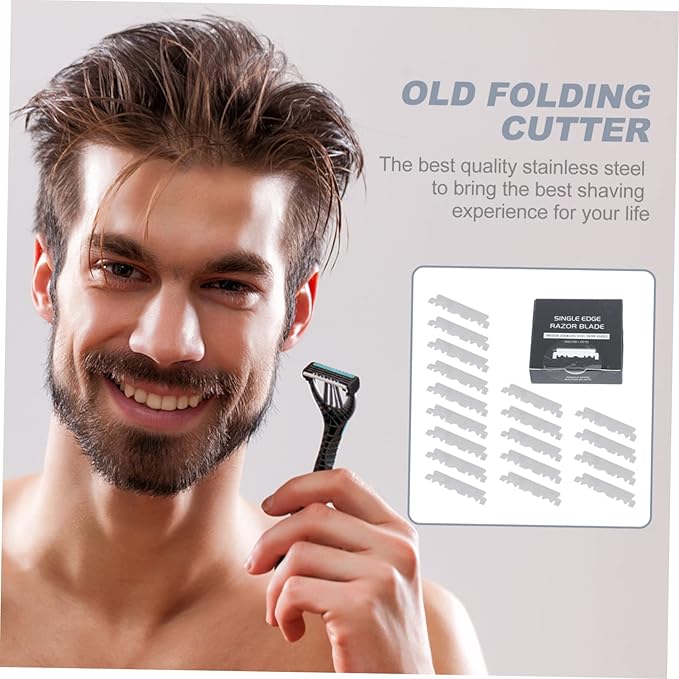 GALPADA 300pcs Single Face for Shaving Safe Replacement Blades for Home and Barbershop Use Lightweight and Practical Design
