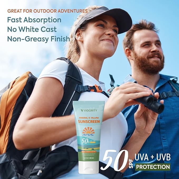 Day-to-Night Care Bundle for Kids: Vigority Tallow Sunscreen &amp Magnesium Sleep Lotion – Sun Protection and Nighttime Relaxation for Babies Toddlers and Kids