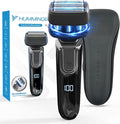 HUMMINGBIRD MK7 Premium Foil Face Shaver Four Blade Foil Shaver with Long Hair Leveler Electric Razor for Men Waterproof Wet &amp Dry Shave Cordless USB-C Rechargeable LED Display Travel Case