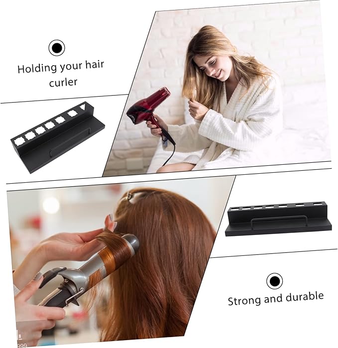NOLITOY Sturdy Curling Iron Holder Punch Hair Curler Wall Rack for Home Salon Bathroom Space-Saving Design Strong Load Capacity Easy Installation