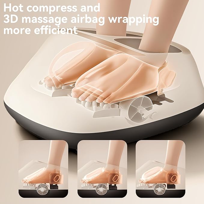 Shiatsu Foot Massager with Heat and Vibration Deep Kneading Compression for Plantar Fasciitis and Neuropathy Relief Fits Men Size 13 Foot Massage Machine Christmas Gift for Women and Men