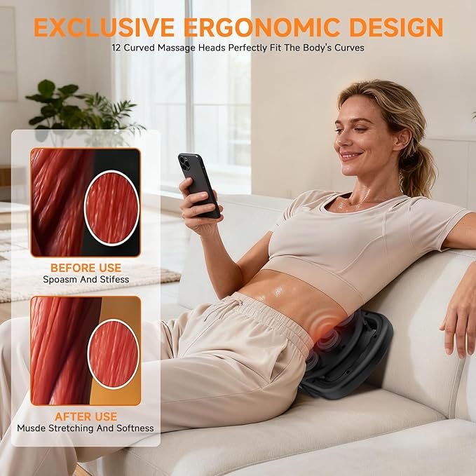12 Head Massage Gun Deep Tissue Muscle MassagerCordless Electric Percussion Massage Tool with 9 Levels 9 Modes for Back/Neck/Shoulder/Hand/Leg/Foot Full Body Muscle Pain ReliefOffice Home Gym Use