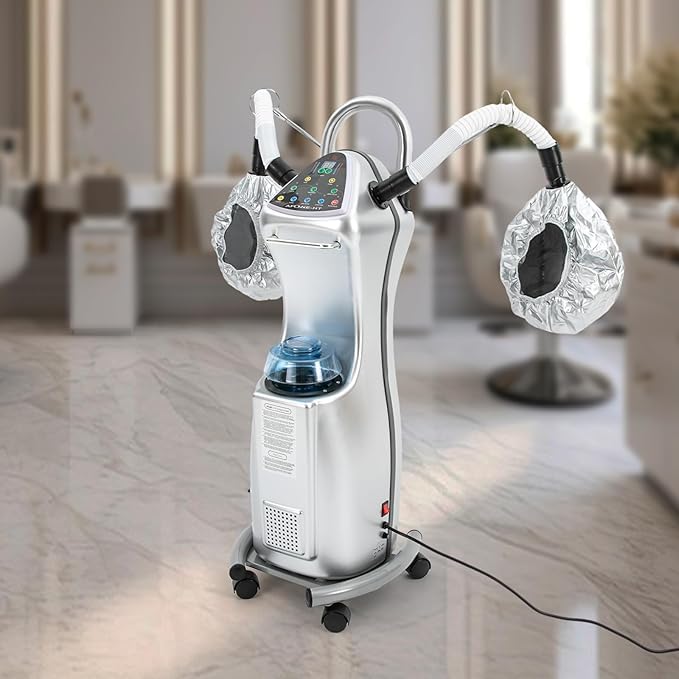 7 in 1 Professional Stand Hair Steamer Dryer 650W Floor Stand Hair Treatment Machine with Wheels Multifunctional Hair Treatment Machine for Beauty Salons Hairs Salons