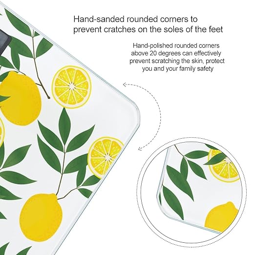 Yellow Lemon Smart Square Scale with Digital Display for Bathroom Scale