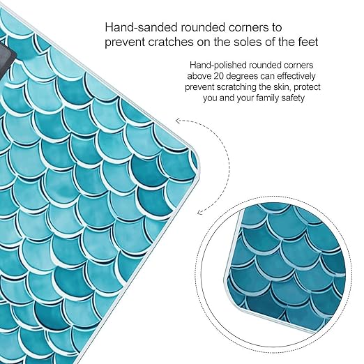 Blue Waves Squama Mermaid Scale Smart Scale for Body Weight Accurate Bathroom Scale with LED Display Digital Weight Scales Weighing Machine High Precision Scales for Bath Home