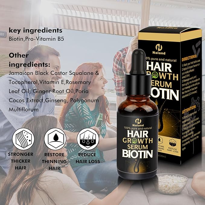 Hair Growth Kit Biotin Hair Growth Oil Serum Hair Scalp Massager Helps absorb Hair Growth Oil Serum