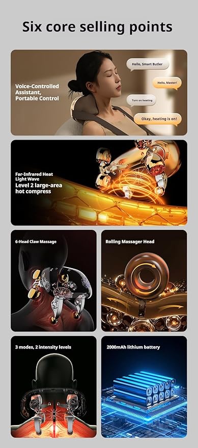 Cordless Neck Massager Neck and Back Massager for Pain Relief Deep Tissue Shiatsu Shoulder Massager for Pain Relief Back Massager with HeatBirthday Ideas for Dad Mom