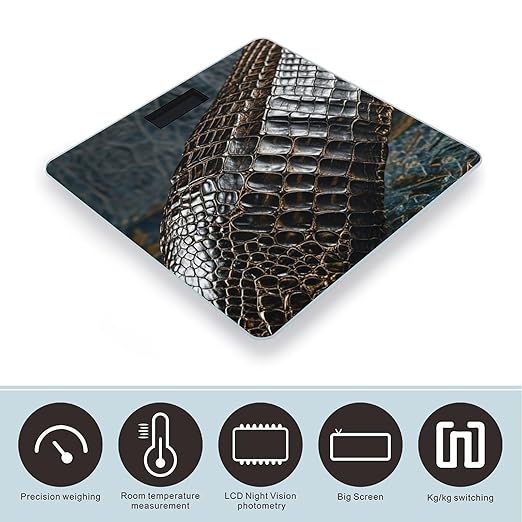 Alligator Skin Scale for Body Weight Smart Scales Digital Bathroom Scale High Precision Weighing Scales with Large Display Weighing Machine for People