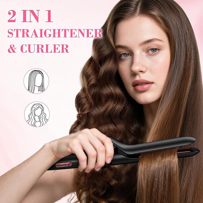 Ufree 7-in-1 Curling Iron Set with Interchangeable Ceramic Barrels Curling Wand Set with Thermal Brush Hair Straightener and Wand Curling Iron Versatile Styling Hair Curlers Set Gifts for Women
