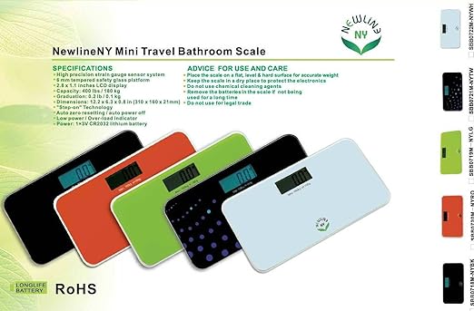 NewlineNY 700 Series Mini Travel Digital Bathroom Scales (no Sleeve) (White)