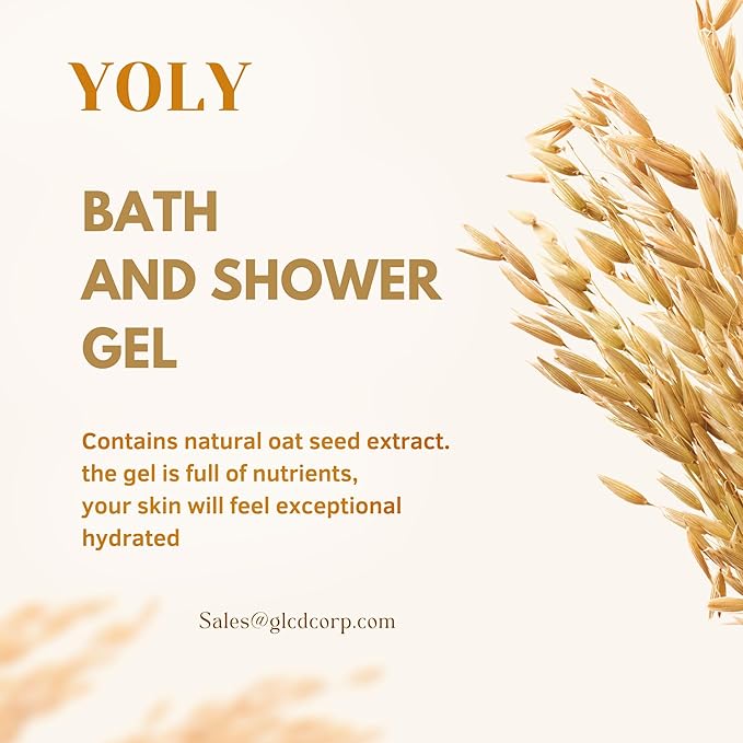 YOLY Oatmeal Body Wash - Daily Moisturizing For Dry &amp Sensitive Skin Refreshing &amp Rejuvenating 25.3 Fl Oz (Pack of 4)