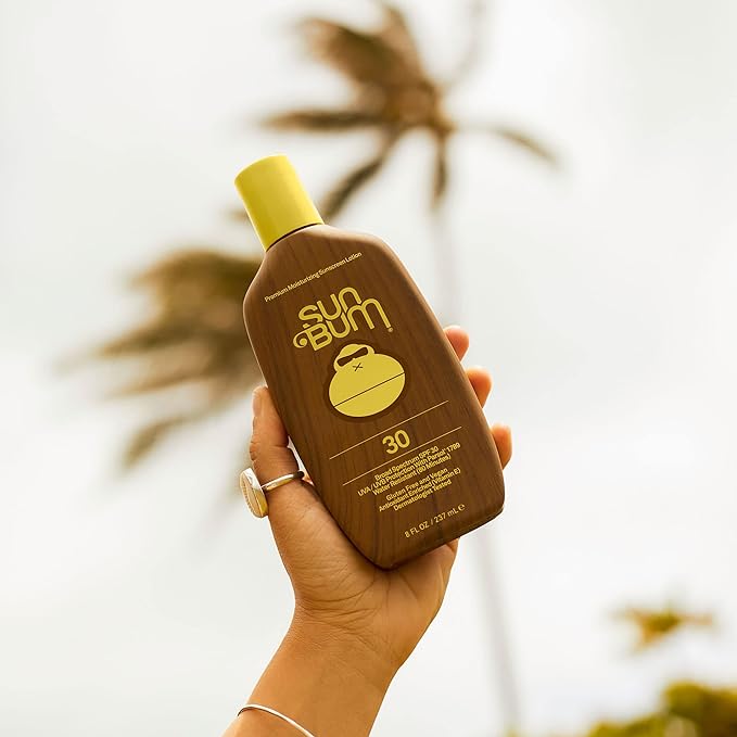 Sun Bum Original Moisturizing Sunscreen Lotion SPF 30 with Sonny Sticker Vegan and Hawaii 104 Act Compliant Octinoxate &amp Oxybenzone Free Broad Spectrum UVA/UVB Vitamin E 2 Pack 8 oz