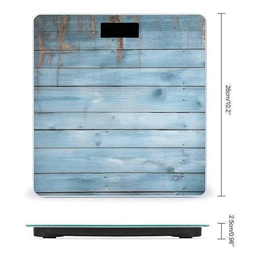 Blue Wood Smart Scale for Body Weight Accurate Bathroom Scale with LED Display Digital Weight Scales Weighing Machine High Precision Scales for Bath Home