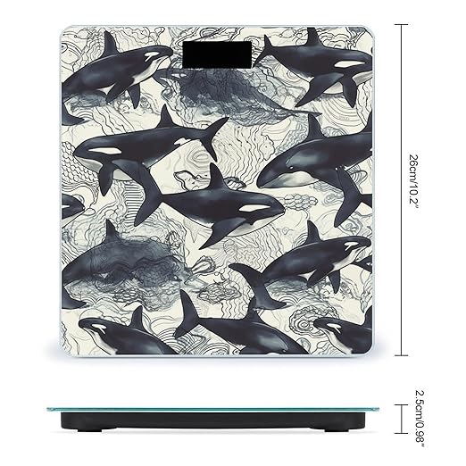 Killer Whale Smart Scale for Body Weight Accurate Bathroom Scale with LED Display Digital Weight Scales Weighing Machine High Precision Scales for Bath Home