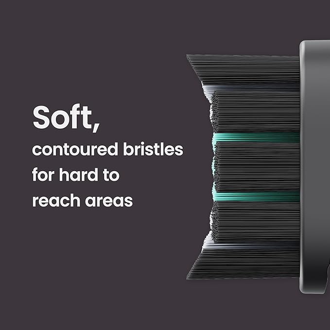 quip Ultra Brush Pod Refill Heads - 4 Pack - Verified quip Brush Head Refills for Sonic Electric Toothbrushes - Soft Bristles Compact - Last 3 Months Each - Black