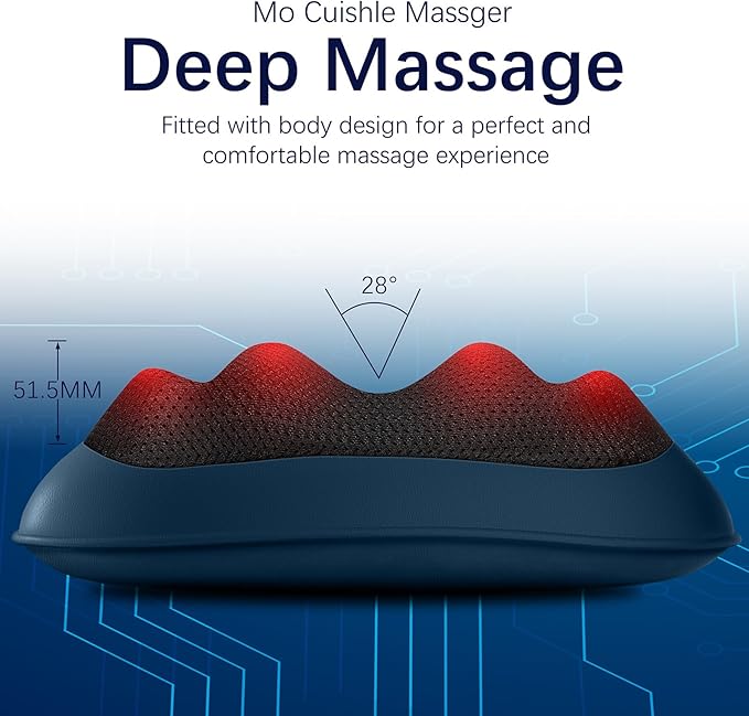 Mo Cuishle Shiatsu Back &amp Neck Massagers with Heat – Deep Tissue Relief for Pain &amp Tension – Gifts for Mother’s Day Father’s Day Birthdays &amp Christmas Gifts for Mom Dad Men Women Her