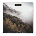 Landscape of Trees and Mountain Surrounded by Fog Smart Scale for Body Weight Accurate Bathroom Scale with LED Display Digital Weight Scales Weighing Machine High Precision Scales for Bath Home