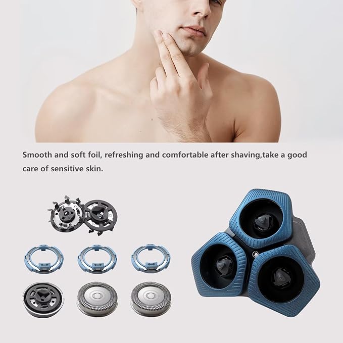 2025 New Version SH71/50 Blue Complete Replacement Shaver Head With Base For Series 7000: S7732 S7735 S7731 S7910 S7950 S7786 S7888