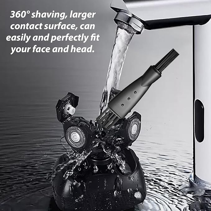 4 Pack Head Shaver Replacement Blades 5 Blades Shaver Replacement Heads for Bald Men Universal Head and Face Electric Razor Kit with 4 Cleaning Brush