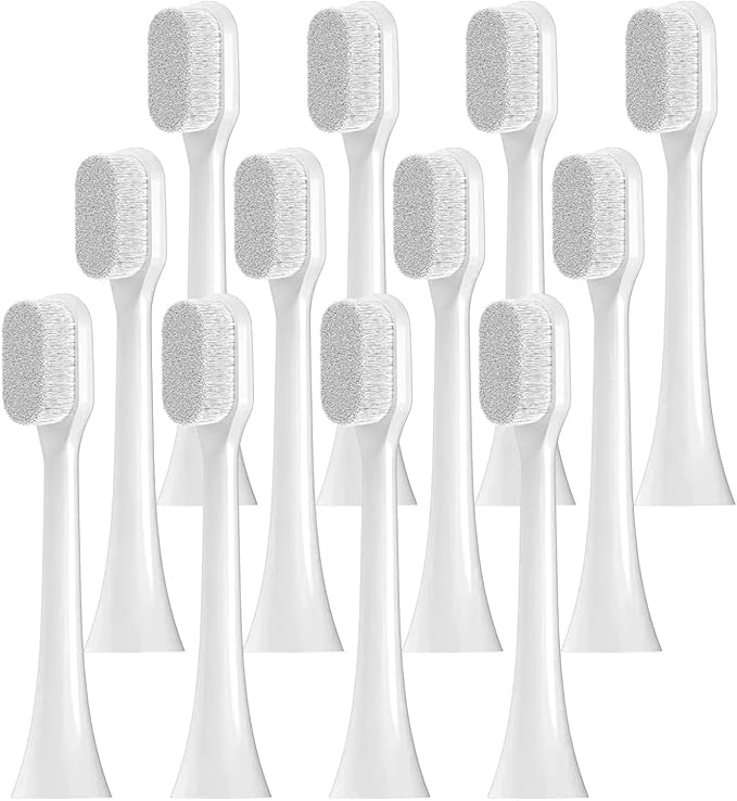 Compatible for Replace The Brush Head of The Electric Toothbrush with This Ultra-Soft Nano-Bristle which is Suitable for Sensitive Skin Care(12 Pcs)
