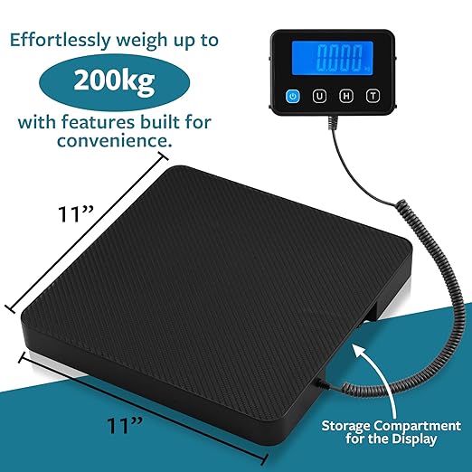 Smart Weigh Digital Postal Shipping Scale 220 lb Capacity 0.1 oz Readability Hold &amp Tare Function Includes Batteries &amp USB-C Large LCD Display