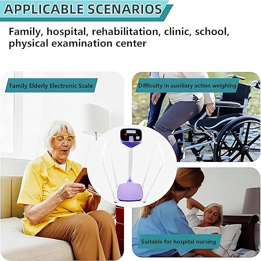 Assist The Elderly in Measuring Weight gain While Standing with an Electronic Scale with armrests Suitable for use in clinics Hospitals Schools Nursing Homes (Armrest Dreamy Purple)