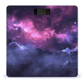 Magic Galaxy Sky Purple Scale for Body Weight Anti-Slip Digital Bathroom Scale Sturdy Toughened Glass Weighing Scales High Precision Safe Rounded Corners Smart Scales