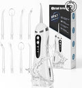 Flosser Electric Oral Irrigator Water Dental - 300ML Large Tank 8 Replaceable Jet Tips Teeth Cleaner Water Flossing Cleaning Picks for Home and Travel IPX7 Waterproof (A10)