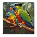 Bird Parrot Painting Scale for Body Weight Safe Rounded Corners Tempered Glass Digital Bathroom Scale LED Display 400lb Capacity Weight Scales with High Precision Sensors