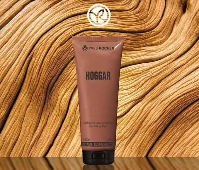 Yves Rocher Cuir Vetiver Hoggar Set of 2 Shampoo Perfumed Shower Gel Men's All-in-One Cleansing Gentle Skin Daily Use Long-Lasting Fragrance Best Gift Kit - 200ml./6.7flOz