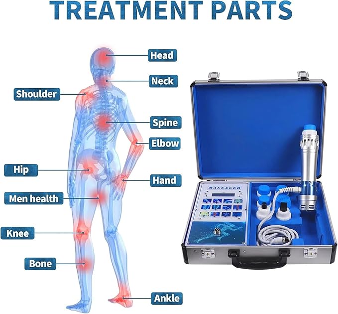 Electric Shockwave Therapy Machine Shock Wave Therapy Device Body Massager Joint Pain Relief Focused Shockwave Machine Non-Invasive Therapy for Back Golf Elbow Plantar Fasciitis Body Relaxion