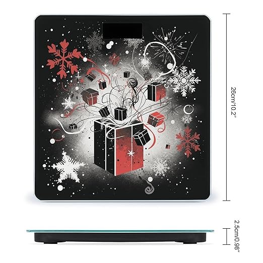 Digital Bathroom Scale for Body Weight Scale with Bright LCD Display High Accuracy Step-On Technology Auto On/Off Snowflakes and A Box Digital Scales 400 Lbs /180kg