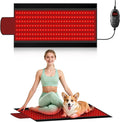 Red Light Therapy Mat 2in1 LEDs (660nm&amp 850nm) Red Light Therapy Blanket Premium Material Adjustable Timer &amp Intensity