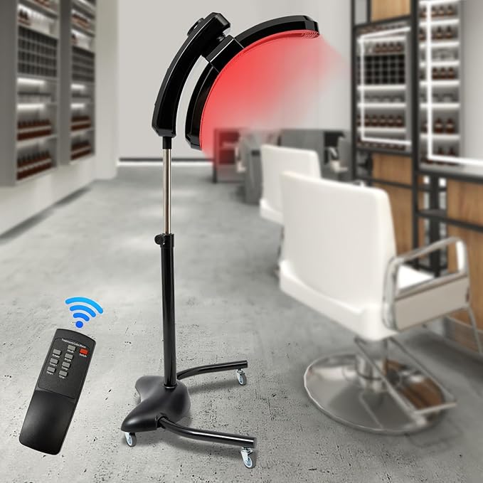 950W Adjustable Vertical Hairdressing Heater 360°Rotatable Standing Hair Dryer w/Intelligent Temperature &amp Time Control Hair Dryer for Spa Salon (Black)