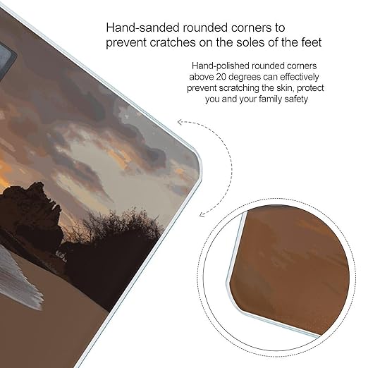 Sunrise Beach Scale for Body Weight Anti-Slip Digital Bathroom Scale Sturdy Toughened Glass Weighing Scales High Precision Safe Rounded Corners Smart Scales