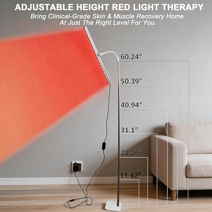 Red Light Therapy for Body Face Infrared Light Therapy for Sauna with Adjustable Stand 660nm and 850nm Near Infrared LED Lights Panel