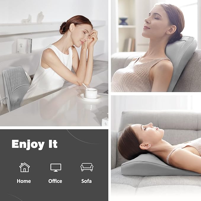 Boriwat Neck and Shoulder Massager with Heat Shiatsu Massage Pillow with 3D Deep Tissue Kneading for Back Legs Foot Body Pain Reliefat Home Office Car for Mom &amp Dad
