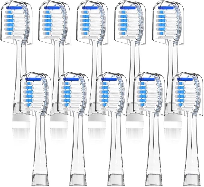 10-Pack Kids Replacement Toothbrush HeadsCompatible with Seago SG513/SG977/SGEK6/DT-K6(Blue)