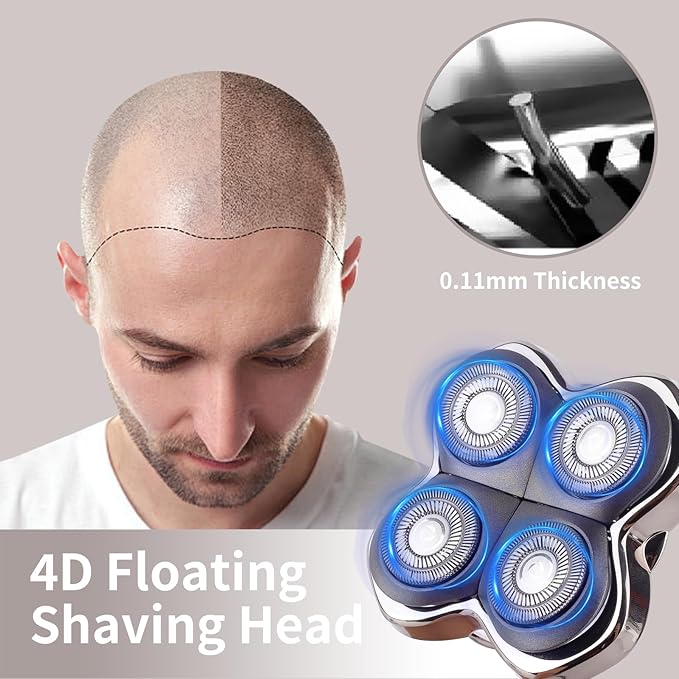 Replacement Head Compatible with Pitbulls Gold PROSilver PRO Platinum PROButterfly Kiss PRO - Hypoallergenic Stainless Steel Shaver Foil Replacement - 4D Floating Razor Blades 3 Pack