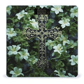 Black Cross Among Green Flowers Scale for Body Weight Anti-Slip Sturdy Tempered Glass Weighing Machine Highly Digital Accurate Bright LCD Bathroom Scale for Household Gift