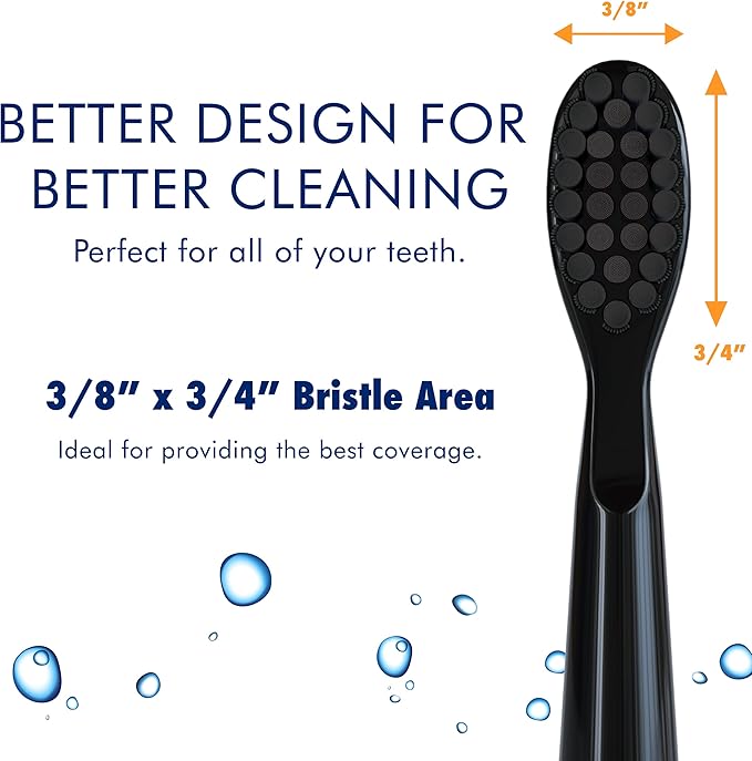 Sonic-FX Solo Electric Toothbrush w/ 10 Brush Heads + 1 Interdental Charcoal Bristles Rechargeable Charging/Storage Base 3 Brush Modes Smart Timer 2 Months Use on Full Charge Black Color