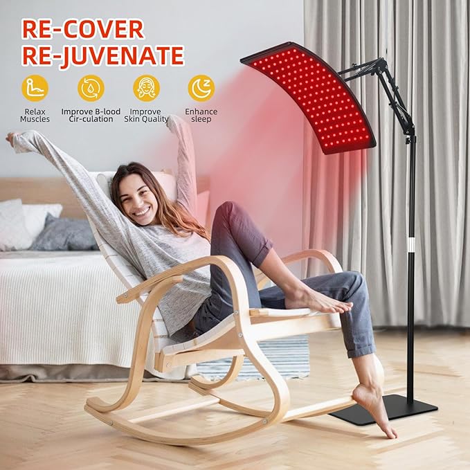 Red Light Therapy for Face and Body Red Infrared Light Therapy Lamp with Stand Led 660nm Red Light-Therapy&amp 850nm Infrared Light Device for Body
