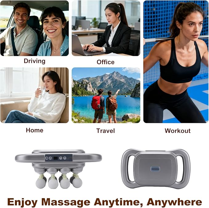 16-Head Massage Gun for Muscle Massage Featuring 9 Modes &amp 9 Speed Settings for Neck Shoulders Buttocks and Legs (Dark Grey)